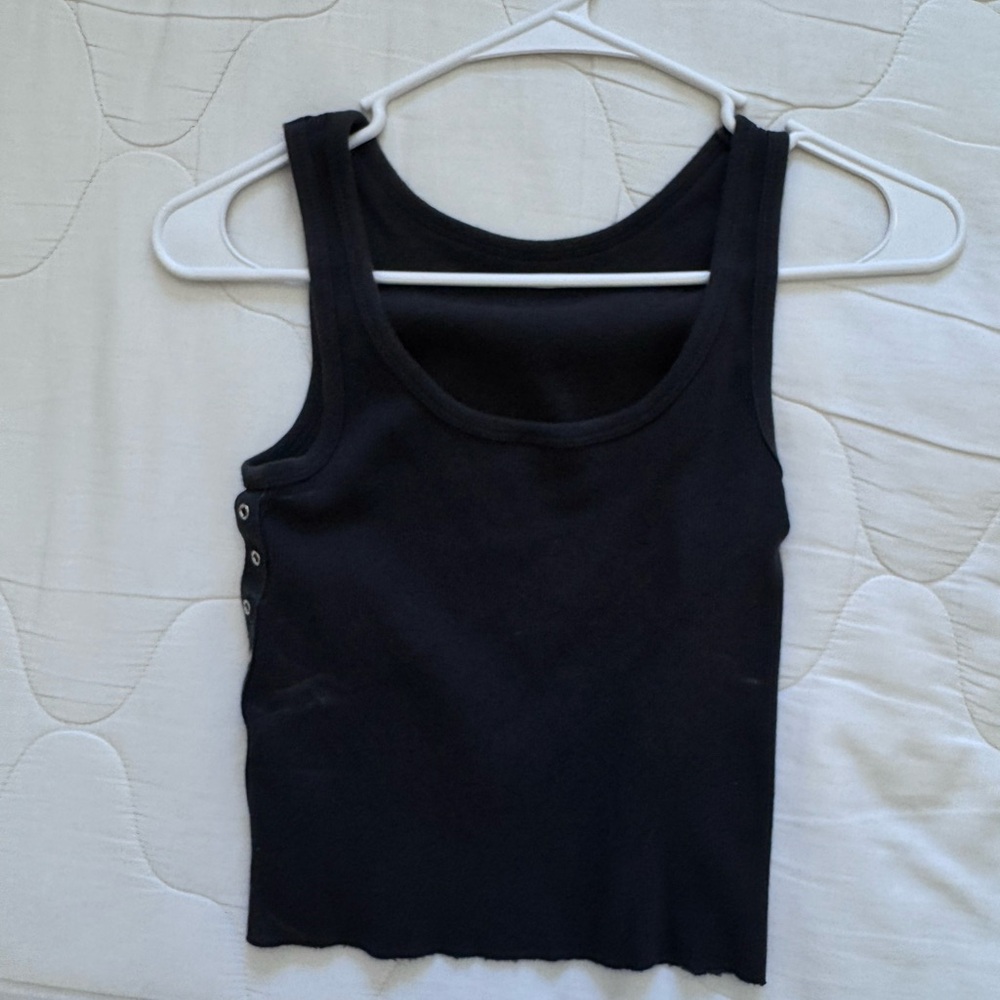 Brandy Melville Black Fitted Sleeveless Tank Top